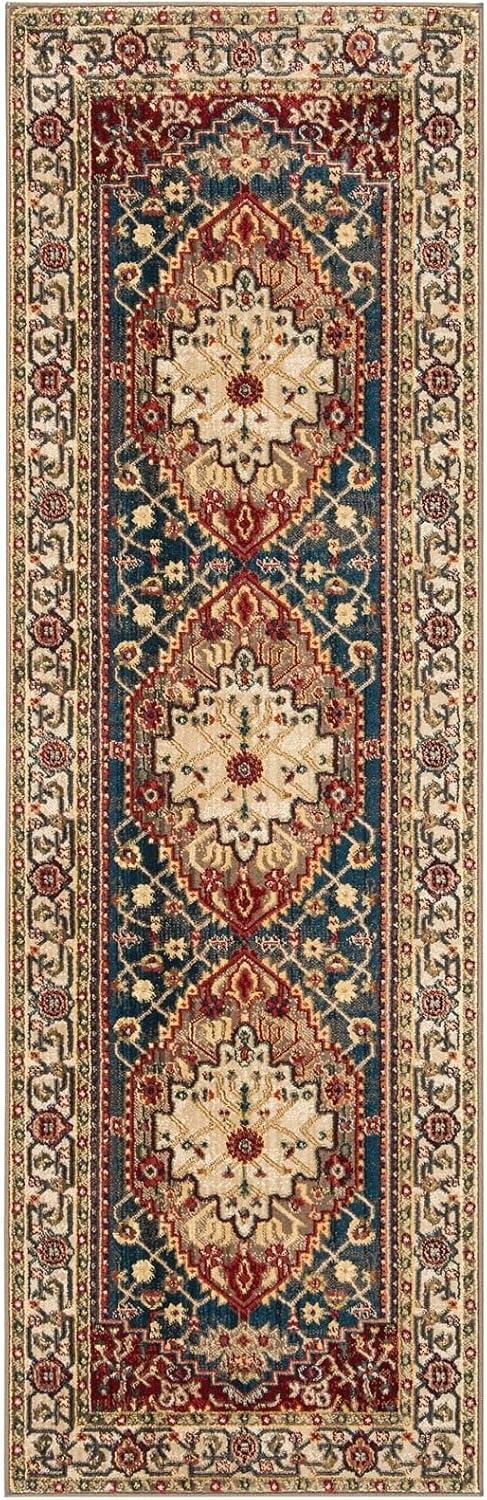 Elysian Red Floral 8' x 10' Hand-Knotted Synthetic Area Rug