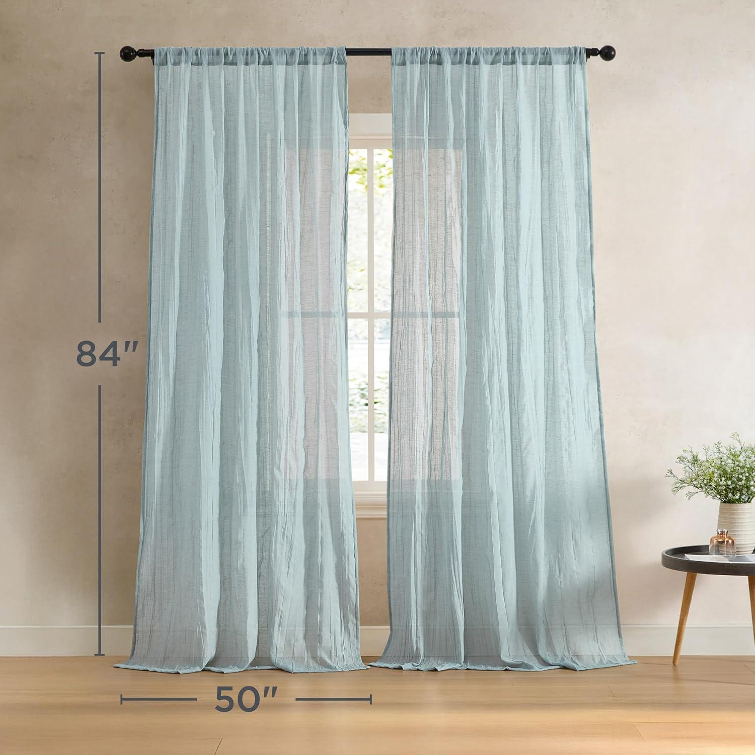 Solid Semi-Sheer Curtain Panels (Set of 2)