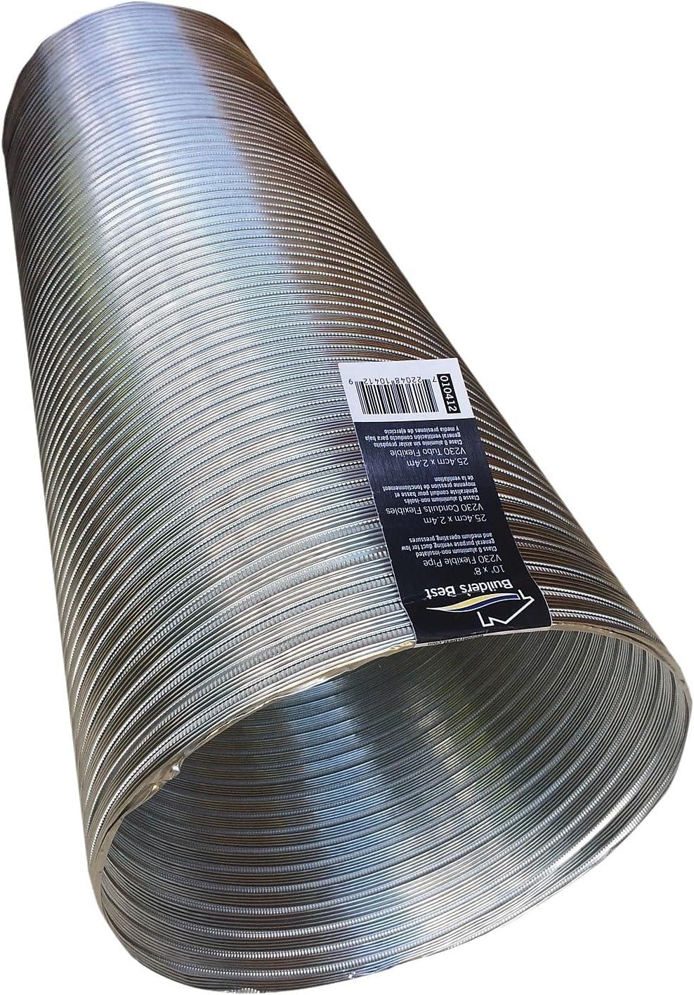 Builder's Best® Semi-Rigid Aluminum Duct, 8 Ft. (10 In. Diameter) in Silver