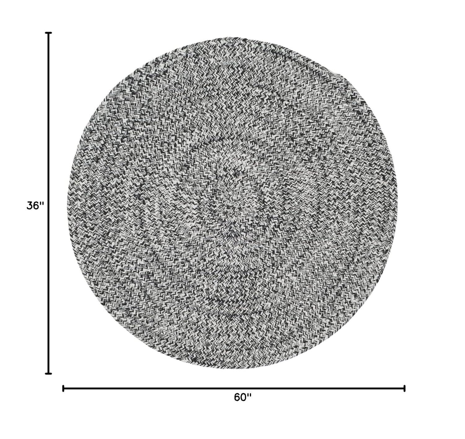 Braided BRD256 Hand Woven Indoor Accent Rug - Ivory/Black - 3'x5' Oval - Safavieh