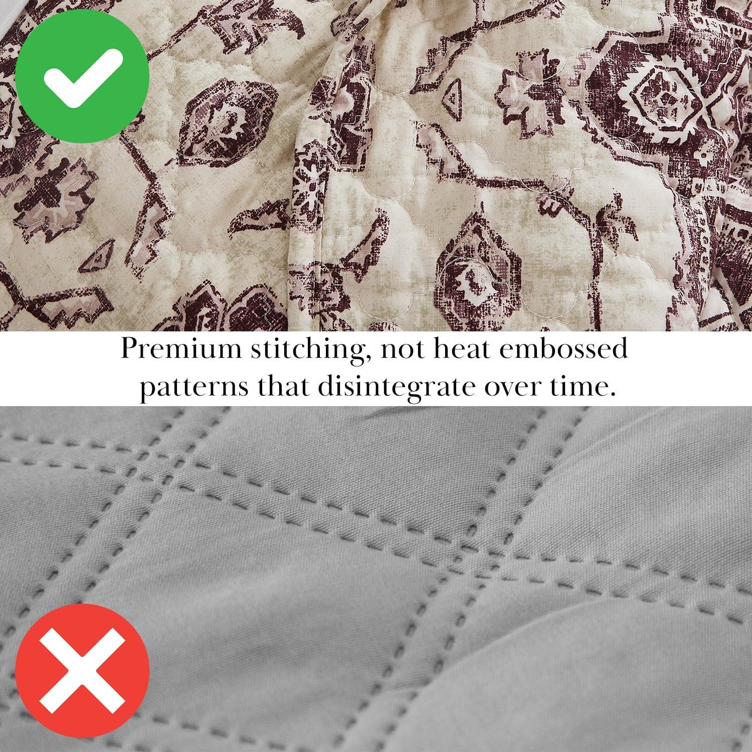 Southshore Fine Living Oversized Persia Lightweight 3-Piece Quilt Set Eggplant Full / Queen