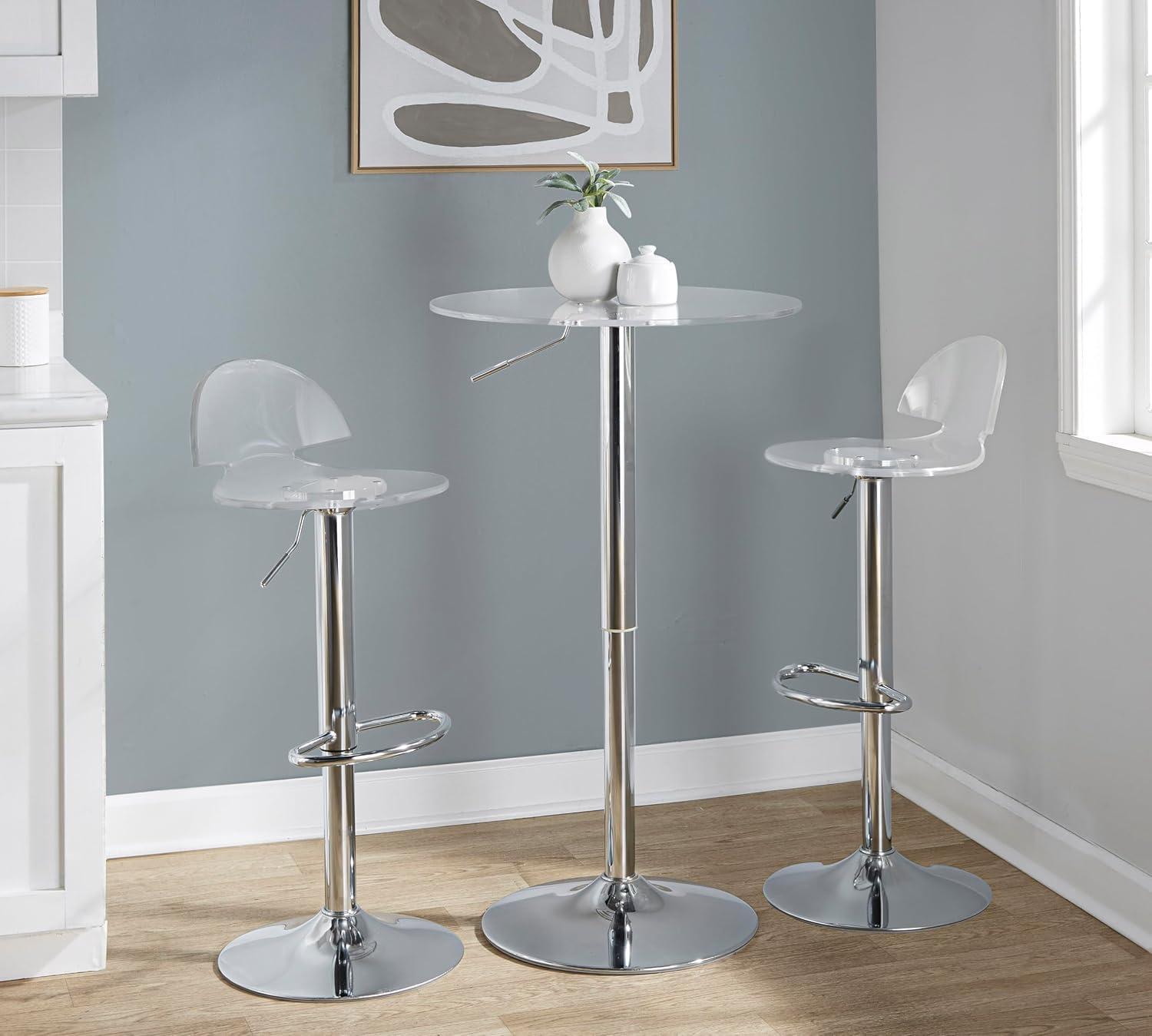 Furniture Modern Contemporary Adjustable Bar Table - Clear
