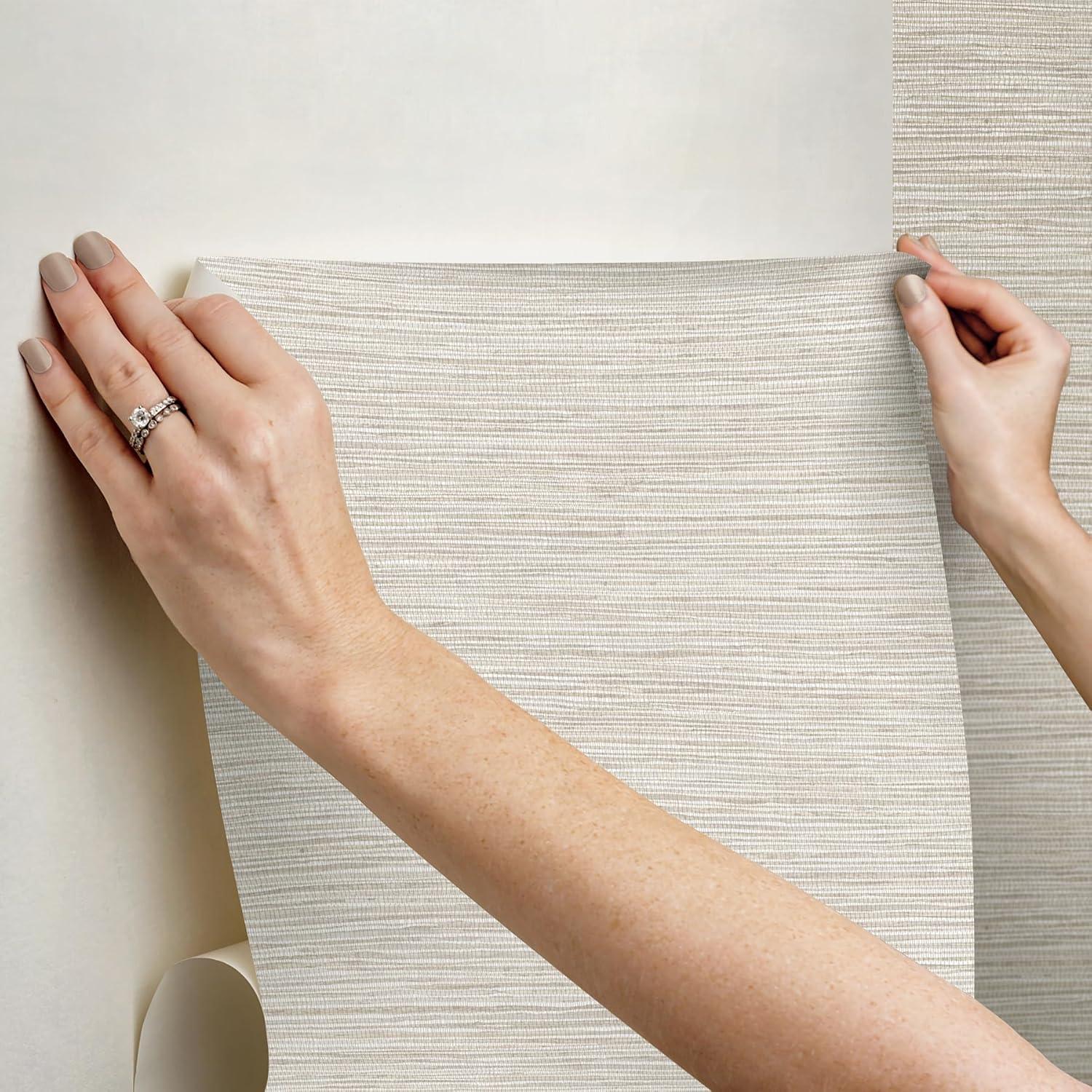 Dimensional Grasscloth Peel and Stick Wallpaper