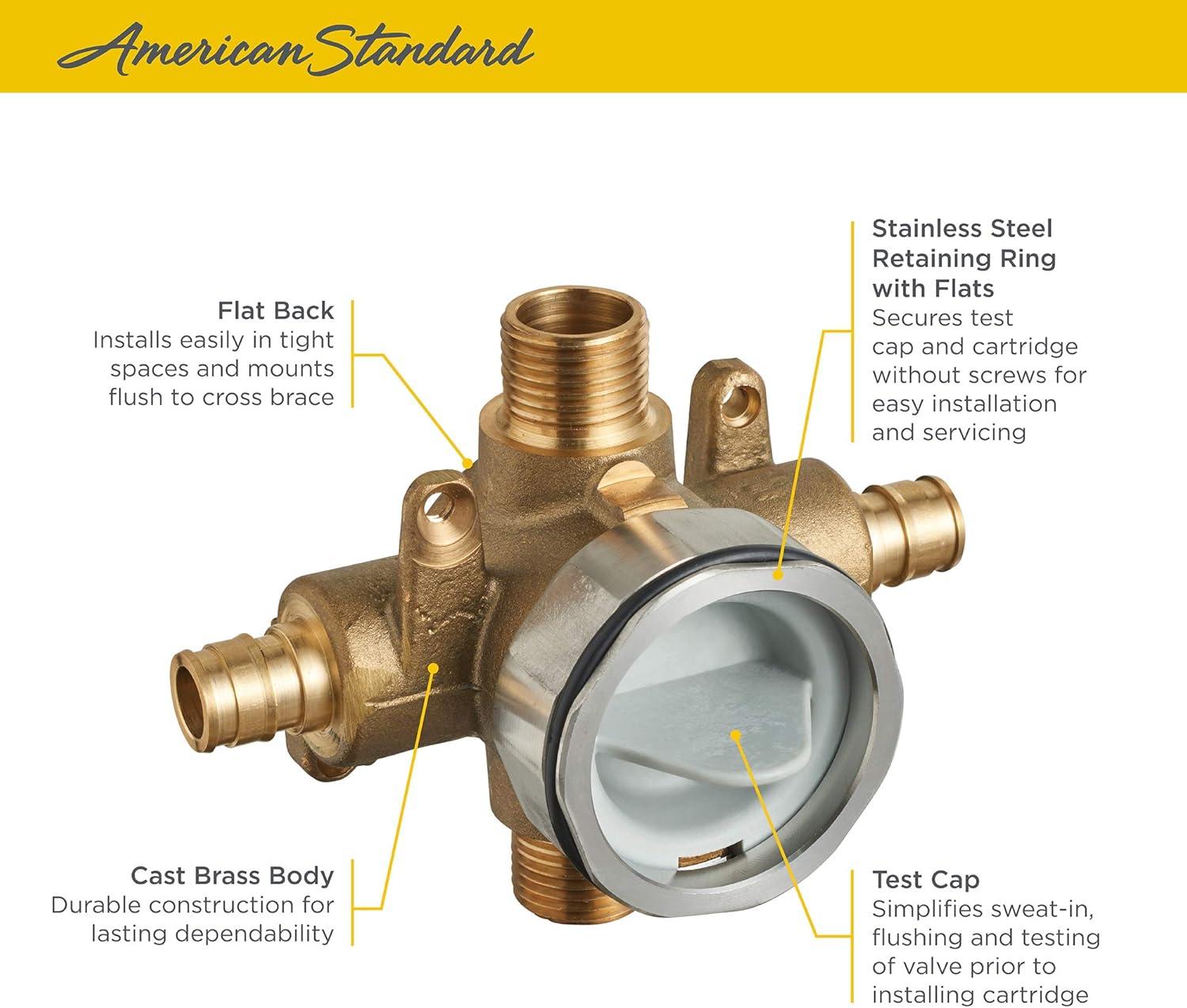 American Standard Flash Shower Rough-In Valve With PEX Inlets/Universal Outlets for Cold Expansion System