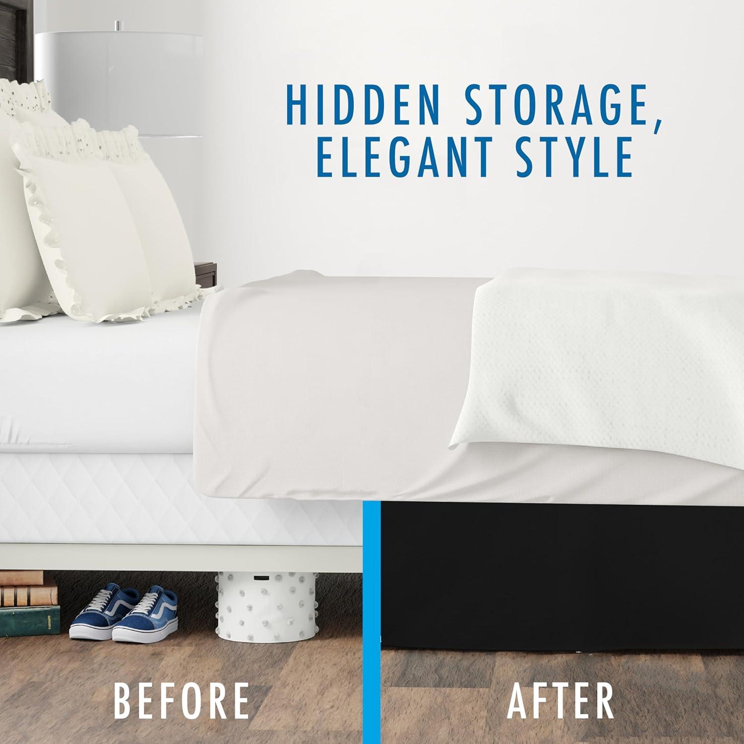 Fresh Ideas Fresh Ideas Tailored Poplin Bed Skirt, 14" Drop Length