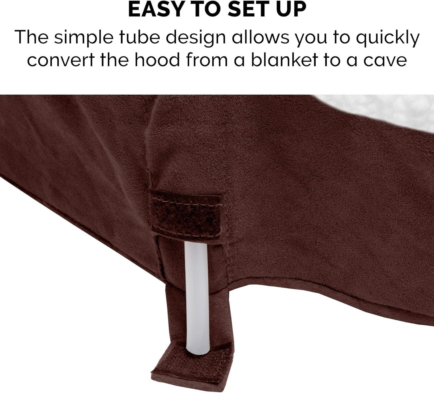 FurHaven Faux Sheepskin Round Hooded Orthopedic Dog Bed