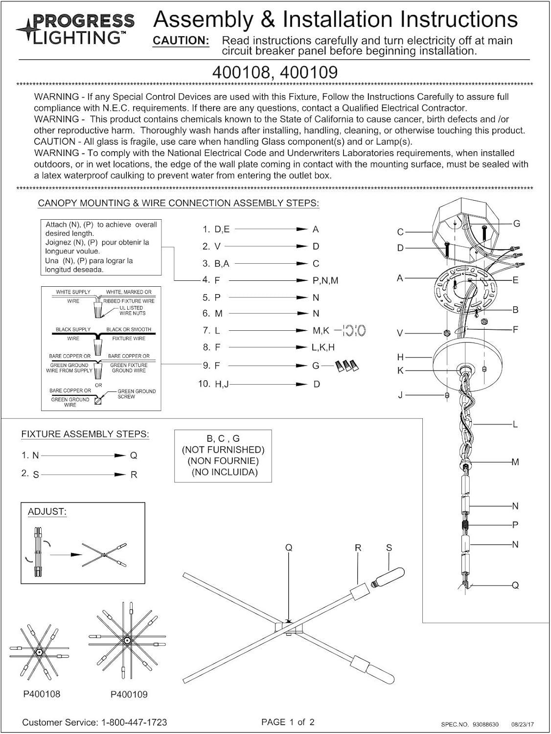 Progress Lighting Astra 6-Light Chandelier, Brushed Nickel, No Shade