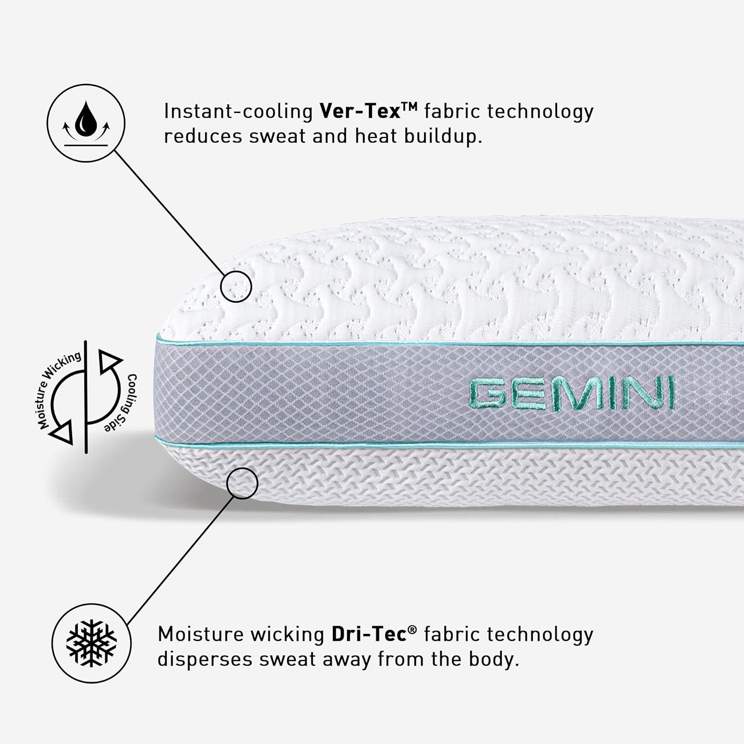 Bedgear Gemini Performance Pillow - Firm Support Pillow For Neutral/Warm Sleepers