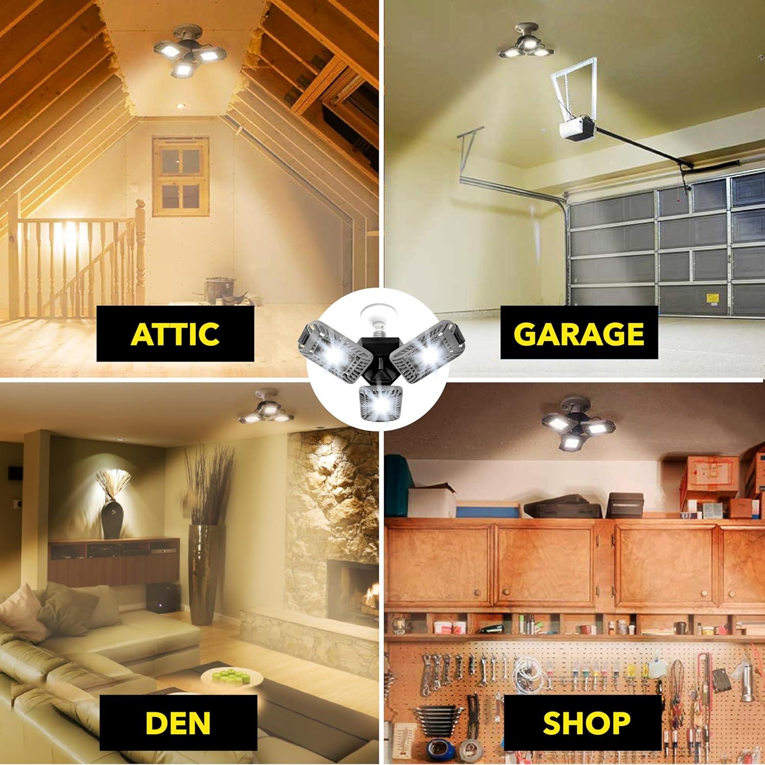 Bell + Howell Bell+Howell Triburst Multi-Directional 2000 Lumens Light, Screws Onto Any Standard Light Socket