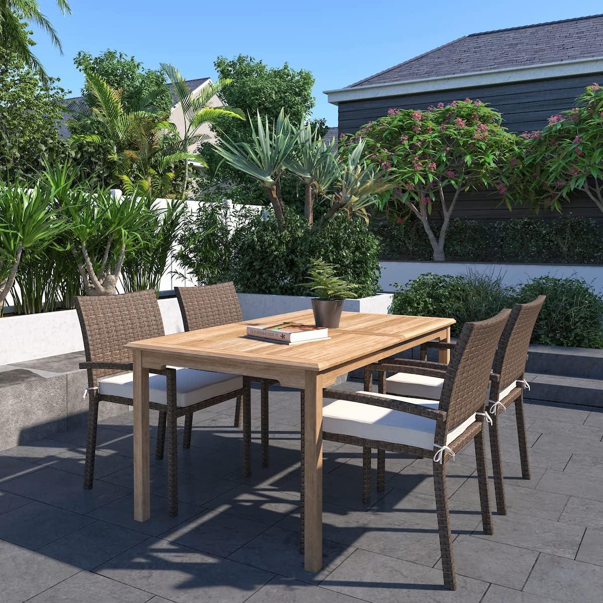 Sonlin 59'' Teak Outdoor Dining Table