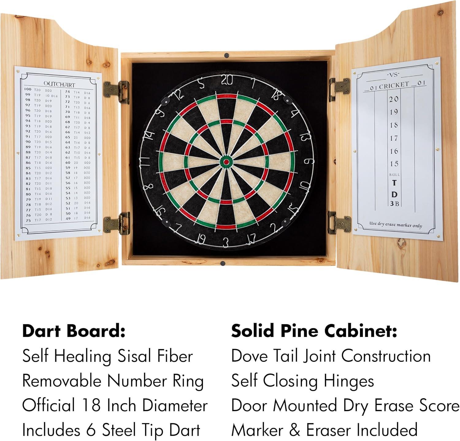 Trademark Global NBA Trademark Global Bristle Dartboard And Cabinet Set (Darts Included)