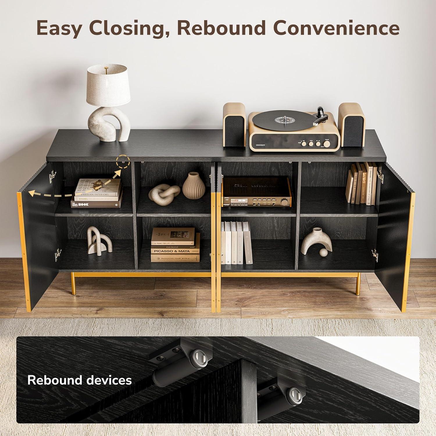 Willa Arlo™ Interiors Wilber 63.4" Sideboard Buffet Cabinet with Fluted Decorative Doors, Modern Console Table