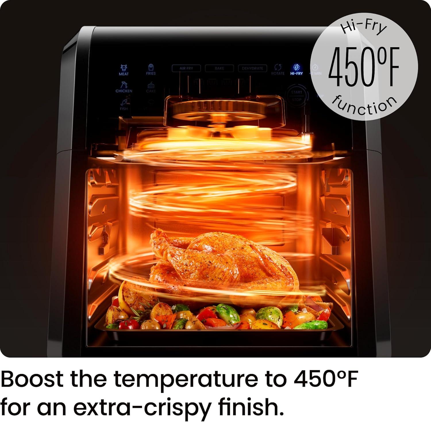 Chefman 6-in-1 Multifunctional Air Fryer Oven w/ 12 Qt Capacity, Digital Touchscreen - Black