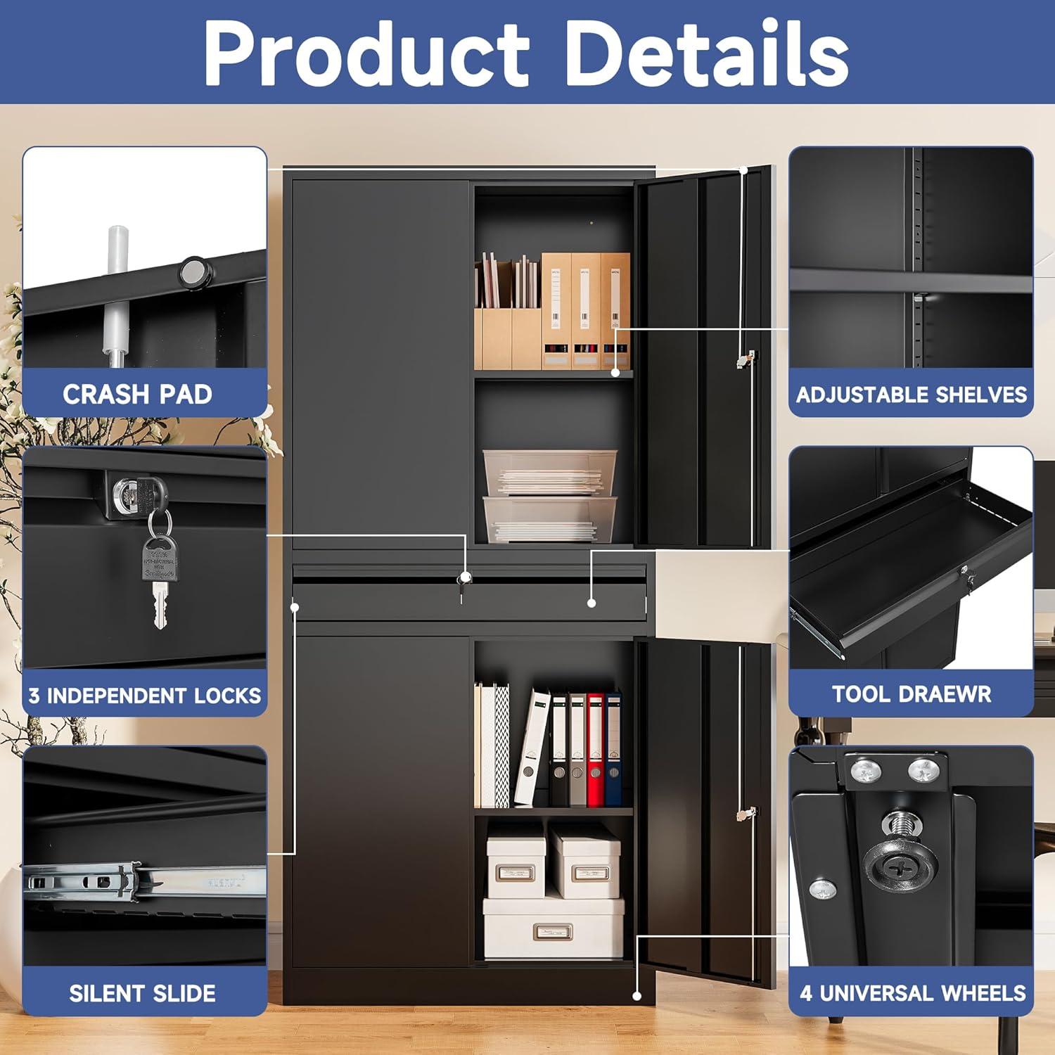 Latitude Run® 73" Lockable Storage Cabinet