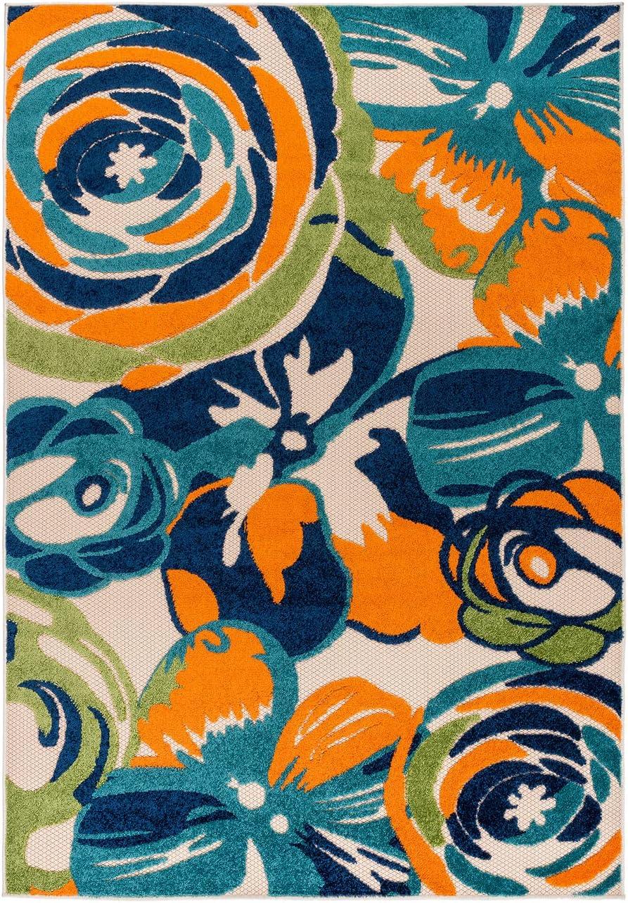 World Rug Gallery Modern Floral Indoor/Outdoor Area Rug