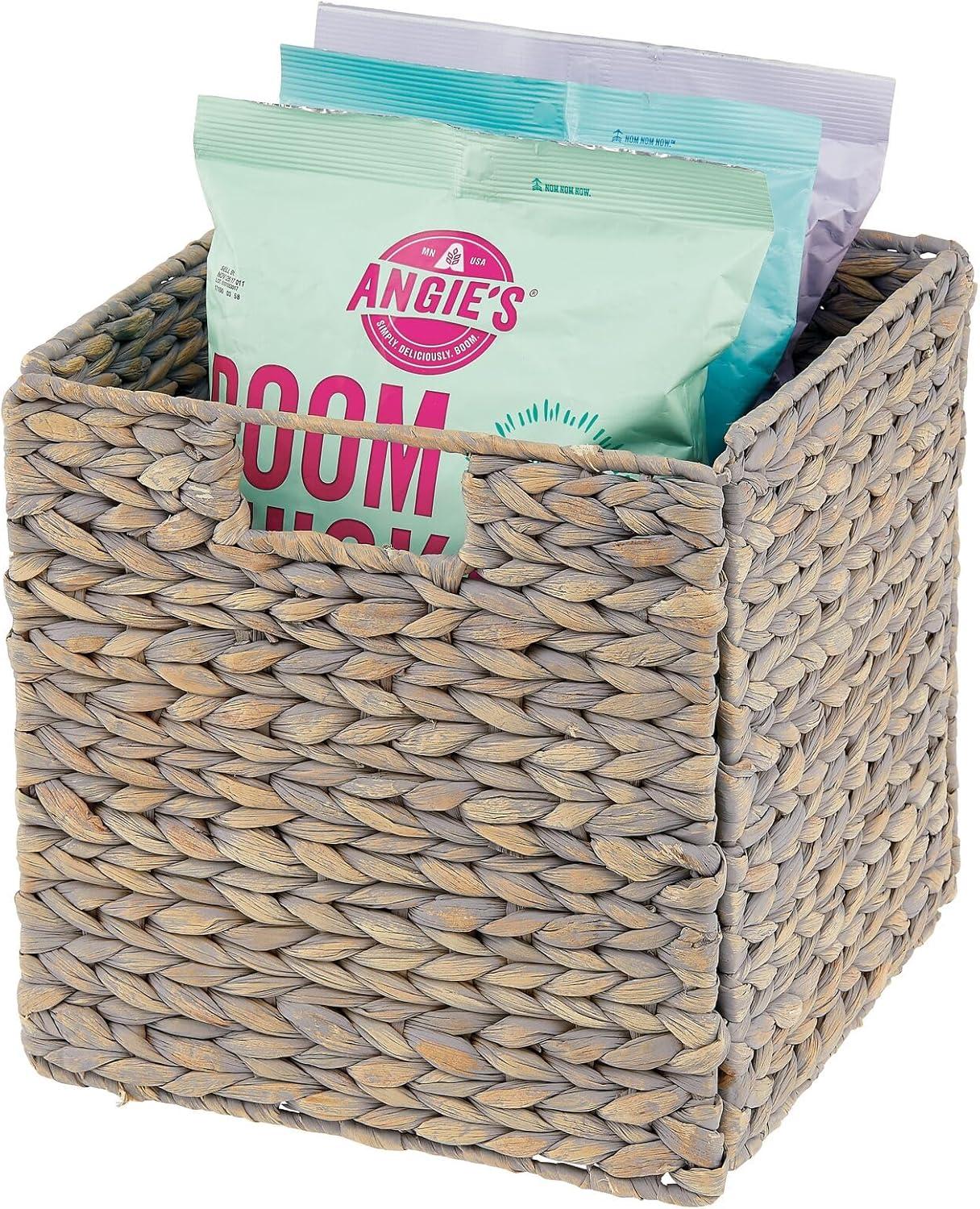 mDesign mDesign Woven Hyacinth Kitchen Storage Organizer Basket Bin