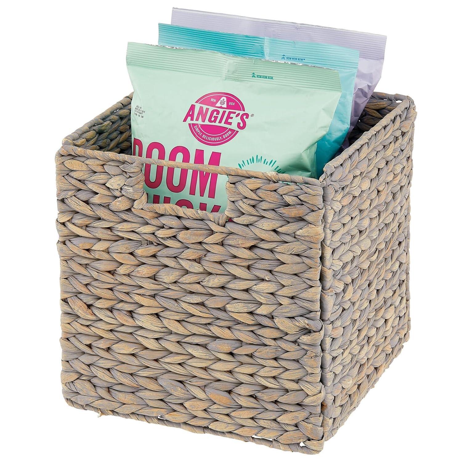 mDesign mDesign Woven Hyacinth Kitchen Storage Organizer Basket Bin