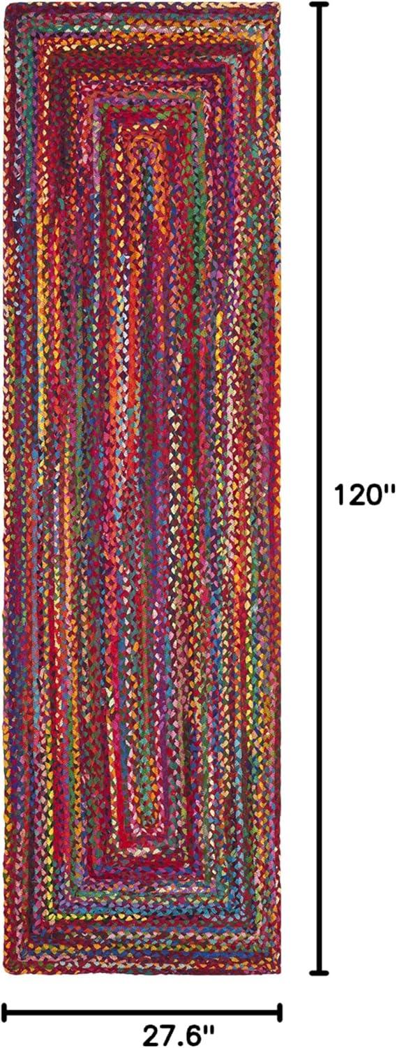 Braided BRD210 Hand Woven Runner Rug - Red/Multi - 2'3"x10' - Safavieh.