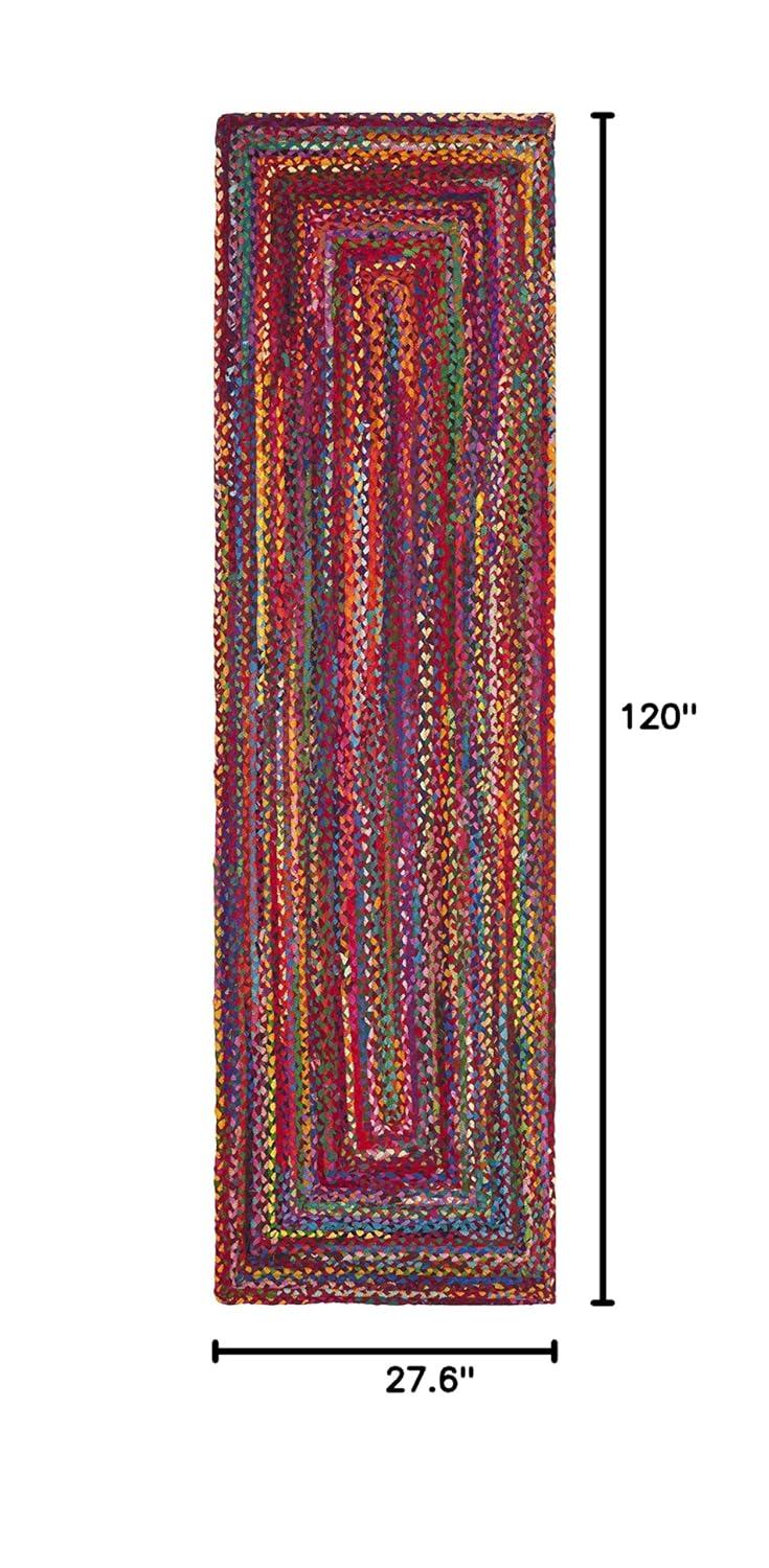 Braided BRD210 Hand Woven Runner Rug - Red/Multi - 2'3"x10' - Safavieh.