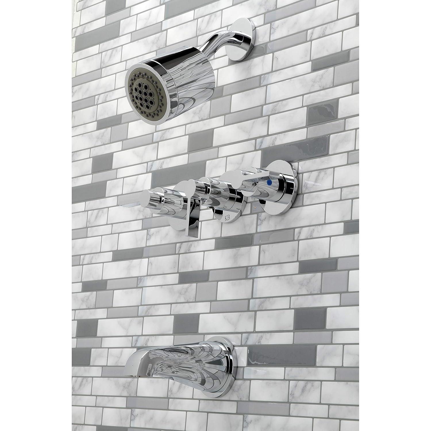 Kingston Brass Kingston Brass NuvoFusion Triple-Handle Tub and Shower Faucet KBX8138NDL