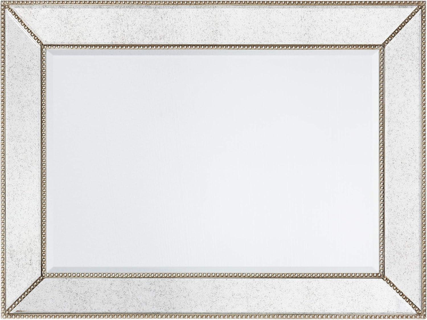 Champagne Beed Beveled Rectangle Wall Mirror