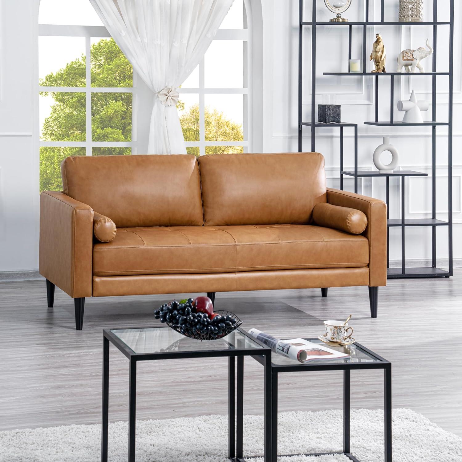 Marisa Tan Leather Loveseat and Armchair Set