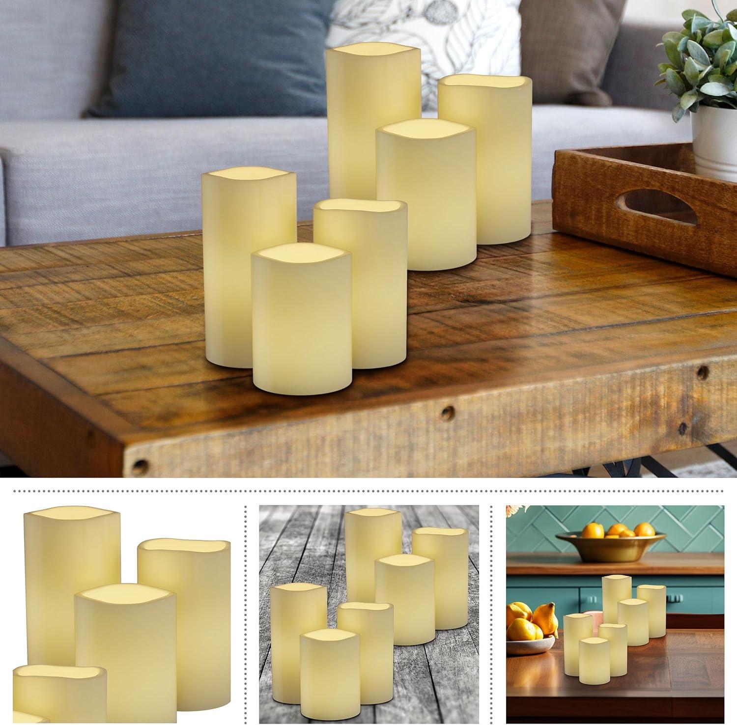Flameless LED Candles – 6-Piece Remote Controlled Flameless Candle Set for Home, Wedding, Bridal Shower, and Christmas decor by Lavish Home
