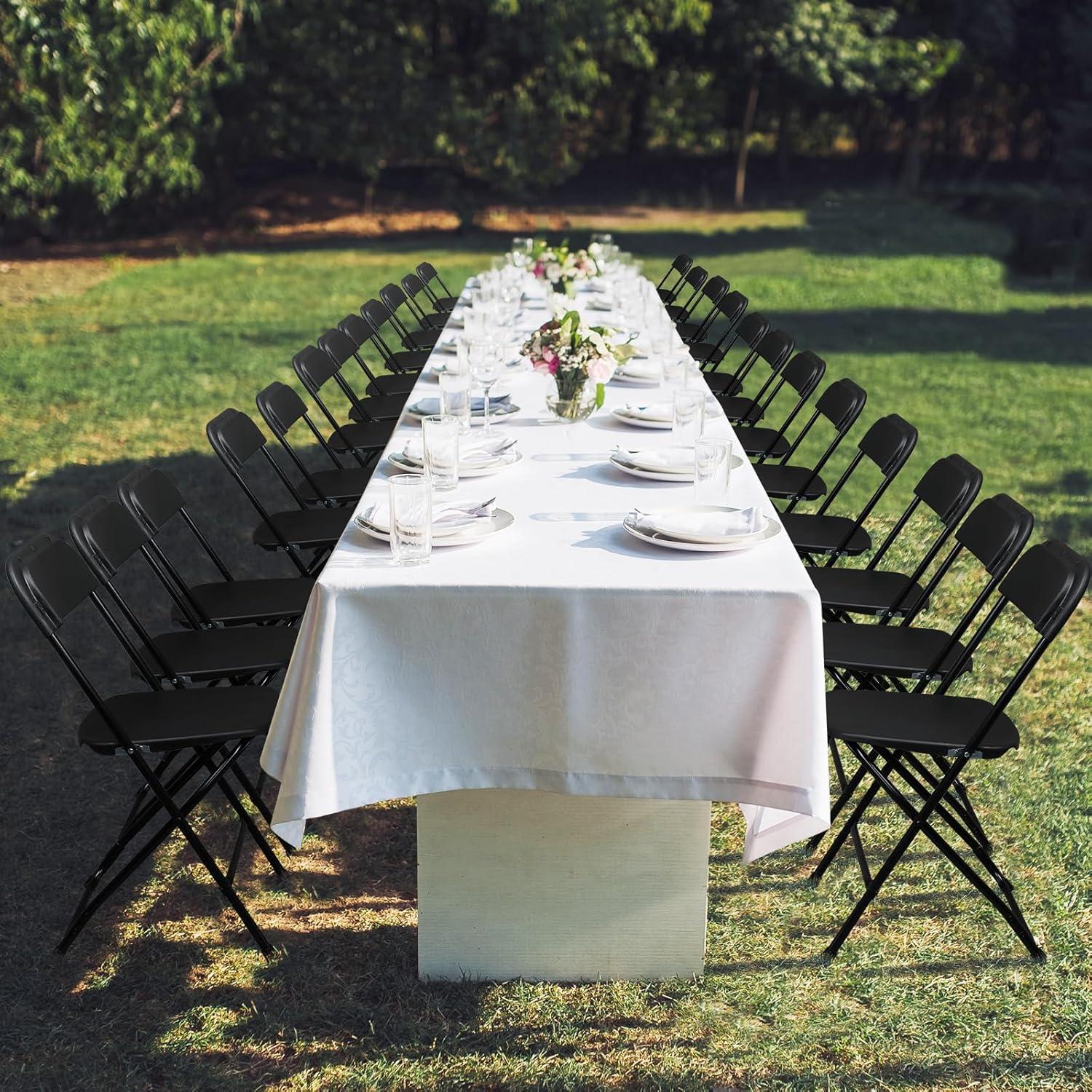 GARTOOO 10 Pack Plastic Folding Chair, Stackable Steel Frame Chairs,Portable Commercial Chair for Home, Office, Wedding, 550lbs Weight Capacity