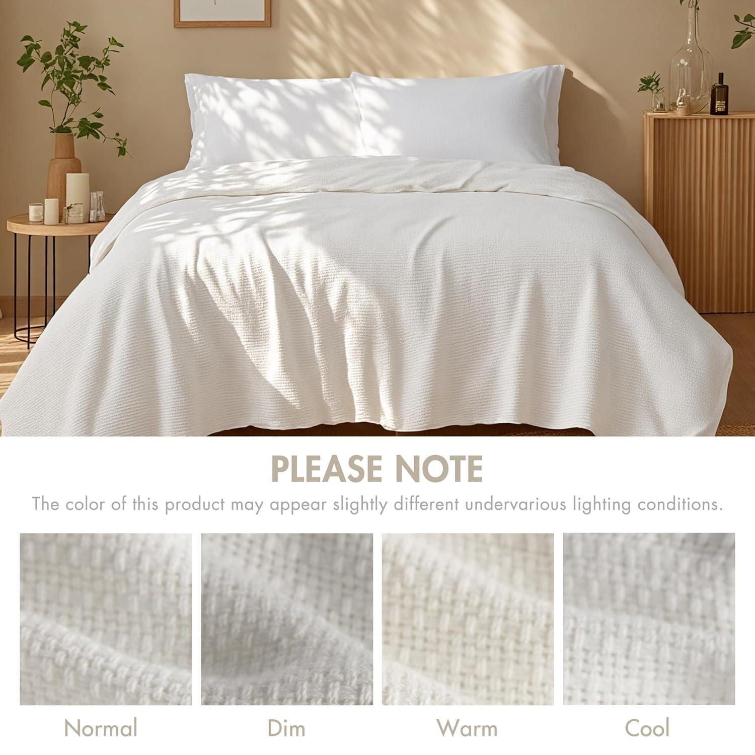 Madison Park Freshspun Basketweave Cotton Blanket