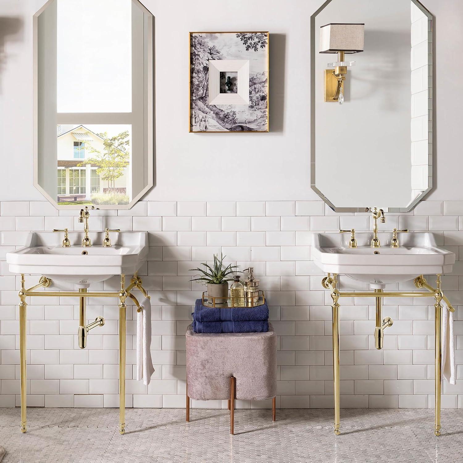 James Martin Vanities Wellington 24" Single Console Single Sink w/ Chrome Finish Stand