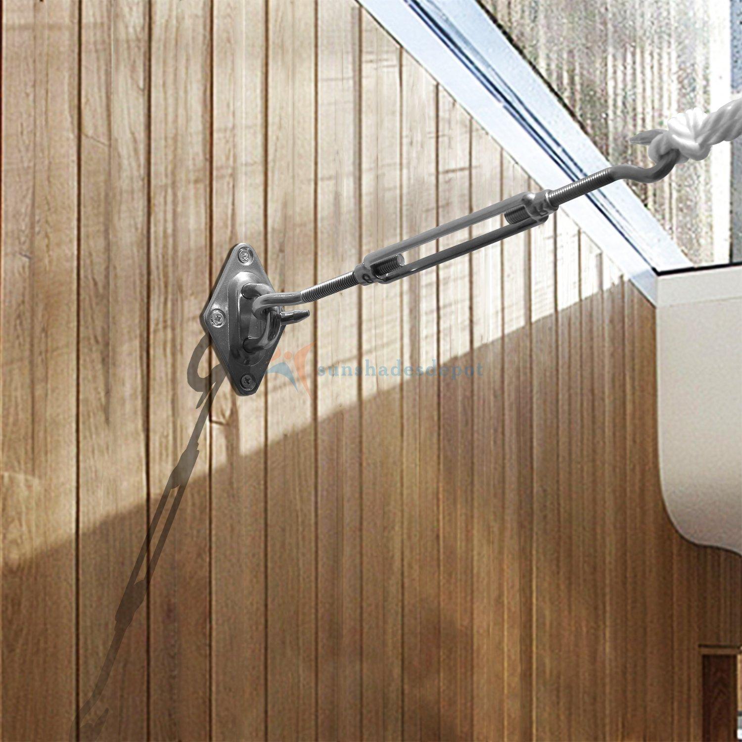 Sun Shade Sail Hardware Kit - 8 Inch Stainless Steel Sunshades Canopy Installation Kit Install Outdoor Triangle Heavy Duty Shade Sails for Deck Garden Lawn Patio