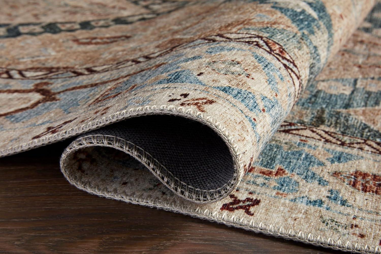 Lenna Denim Sand 2' x 5' Synthetic Accent Rug