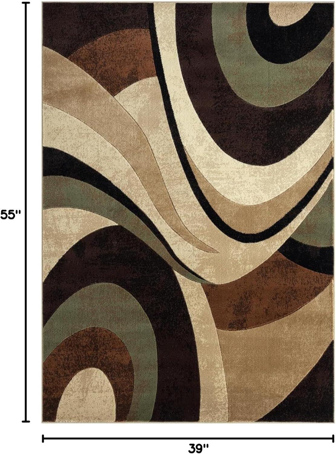 Home Dynamix Slade Contemporary Abstract Area Rug, Brown/Green, 39"x55"