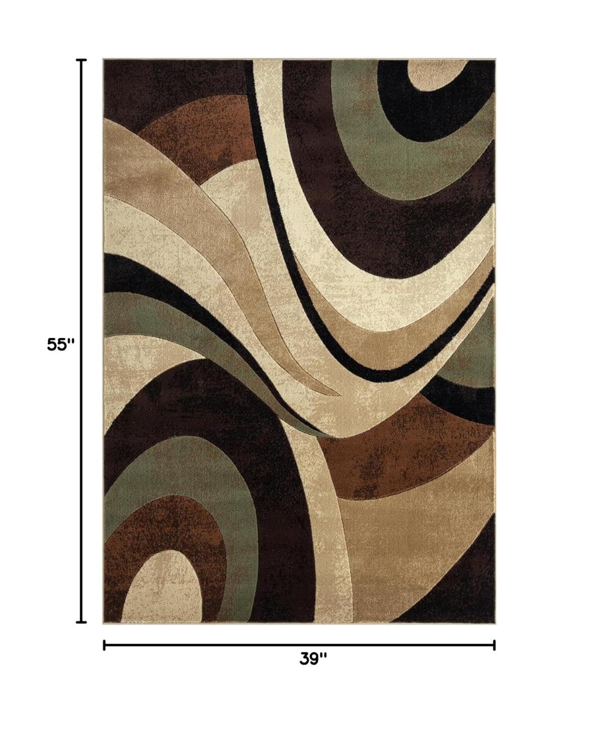 Home Dynamix Slade Contemporary Abstract Area Rug, Brown/Green, 39"x55"