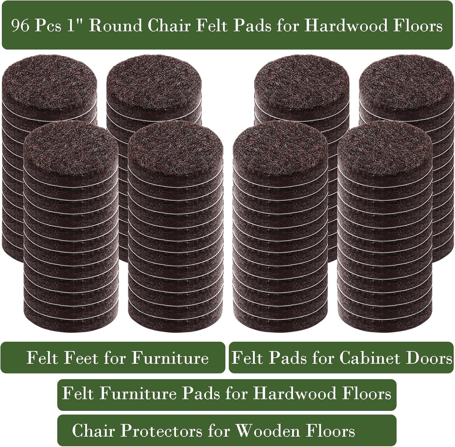 Fursafe&Q Felt Furniture Pads, Furniture Felt Pads for Hardwood Floors -Self Adhesive Chair Leg Floor Protectors, Protect from Nicks, Dents and Scratches, Chair Feet Protectors 136 Pcs Chair Feet