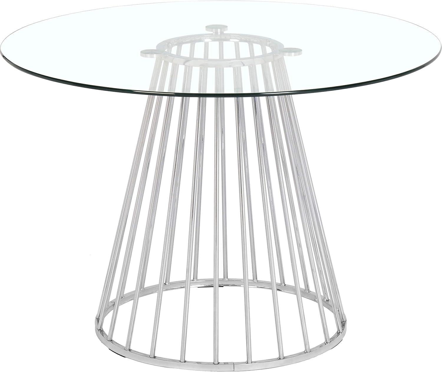 Gio Round Glass and Chrome Contemporary Dining Table