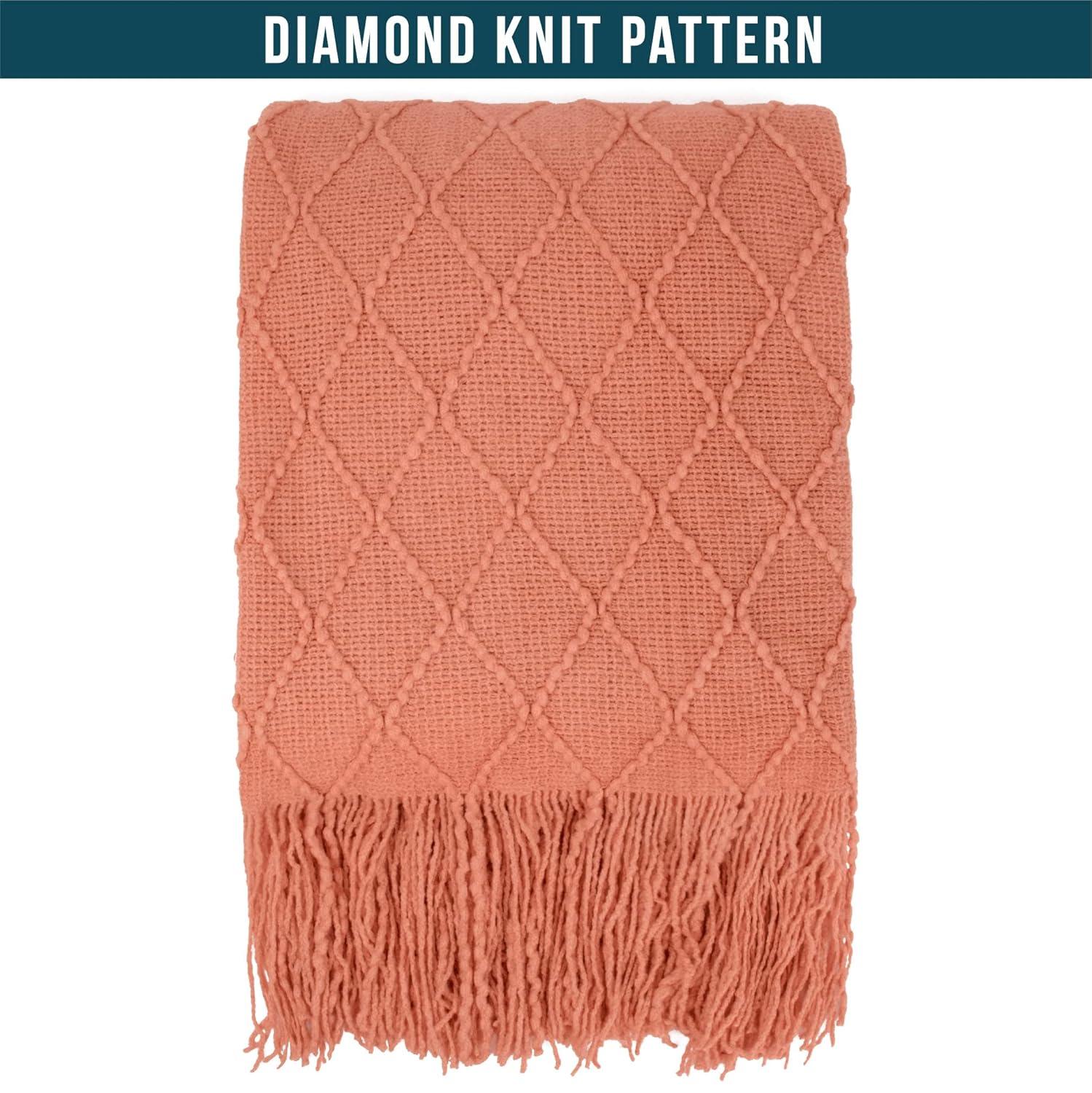 Pavilia Soft Knitted Throw Blanket for Couch, Light Pink, 50x60 & Reviews | Wayfair