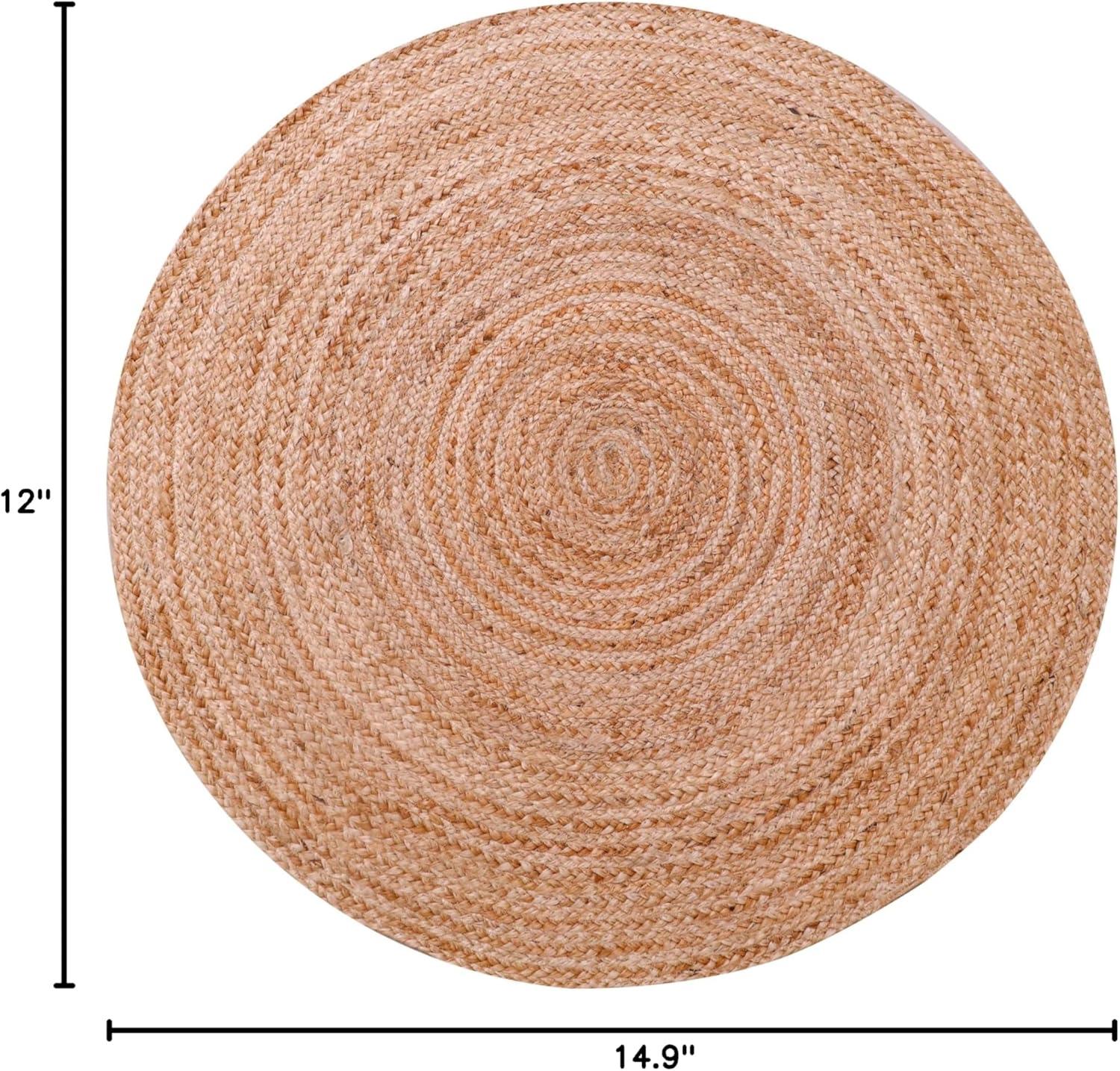 Nuloom 4 Round Rigo Jute Hand Woven Indoor Area Rug, Natural, Solid Farmhouse Design, Natural Fiber Bedroom, Living Room, Kitchen,