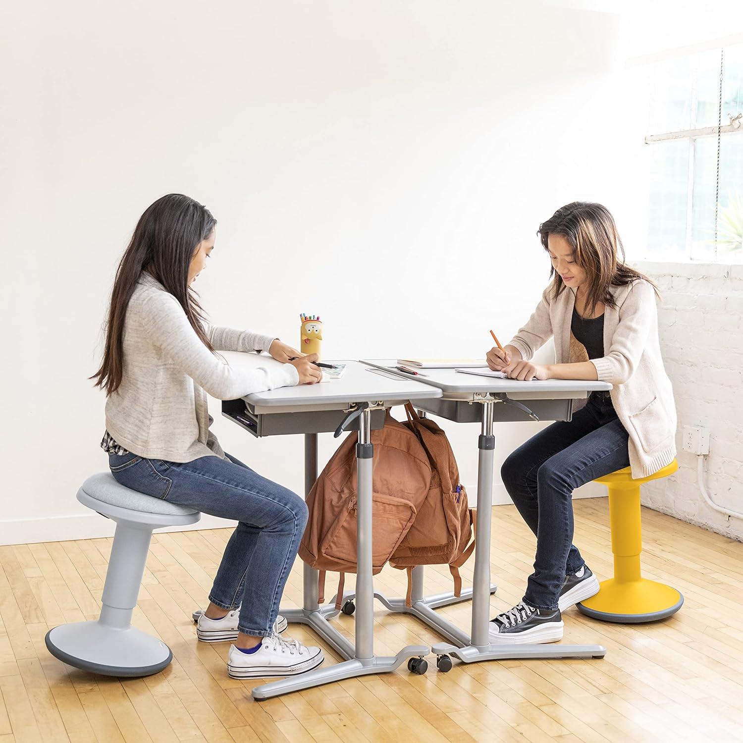 ECR4Kids ECR4Kids Sitwell Wobble Stool with Cushion, Adjustable Height, Active Seating