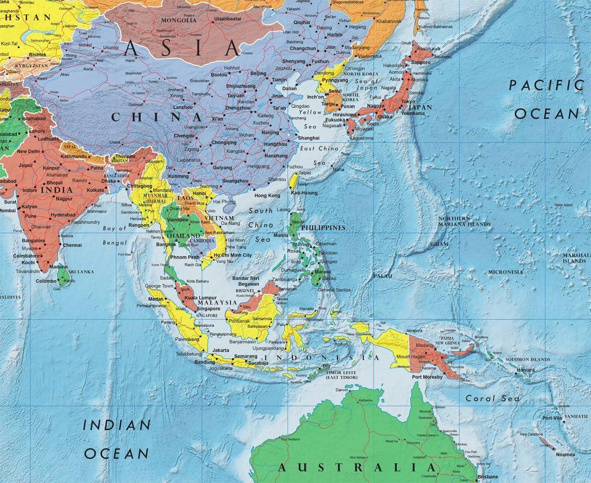 24x36 World and USA Classic Premier 3D Two Wall Map Set (Laminated)