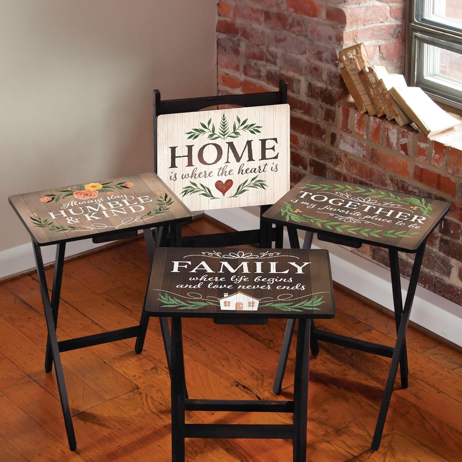 Rustic Farmhouse TV Tray Set of 4