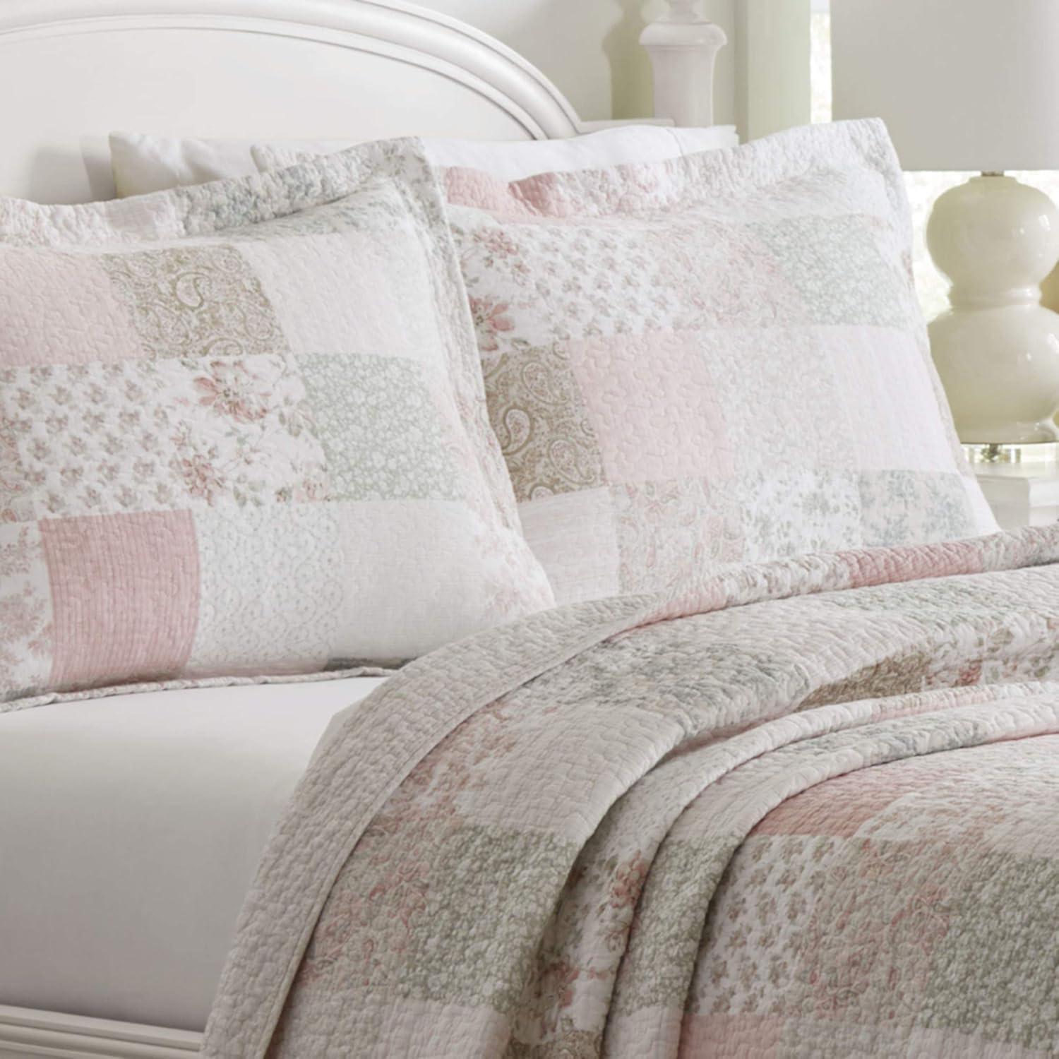 Laura Ashley Celina Patchwork Cotton Reversible Quilt Set