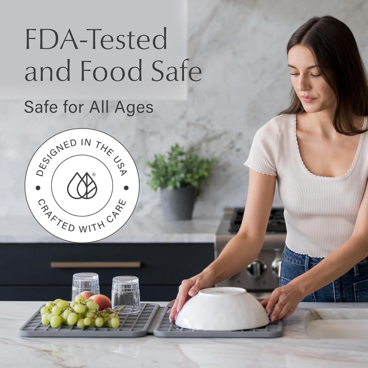 Slate Silicone Foldable Large Dish Drying Mat