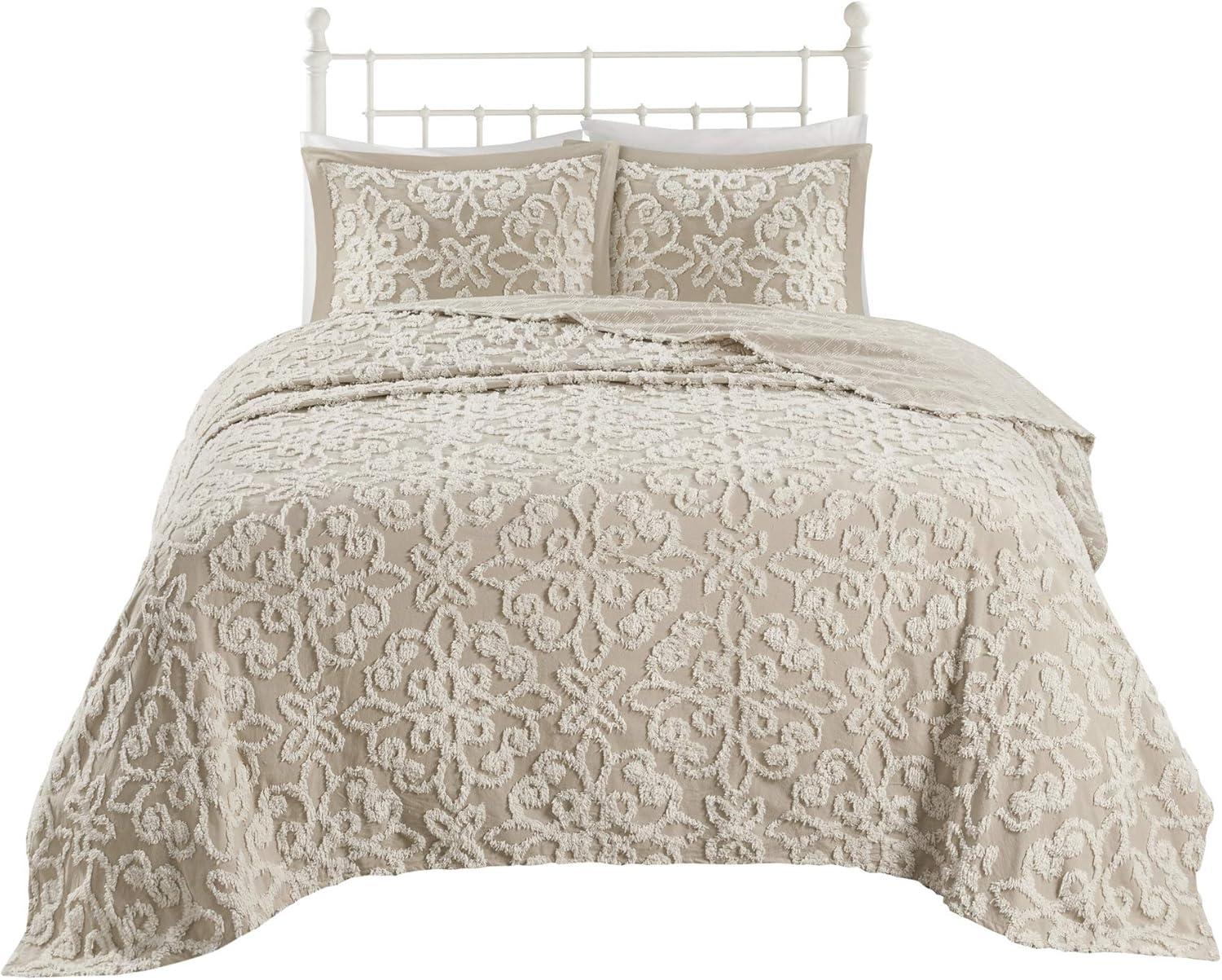 Kelly Clarkson Home Emberly Tufted 100% Cotton Sateen Coverlet Set in Farmhouse Style