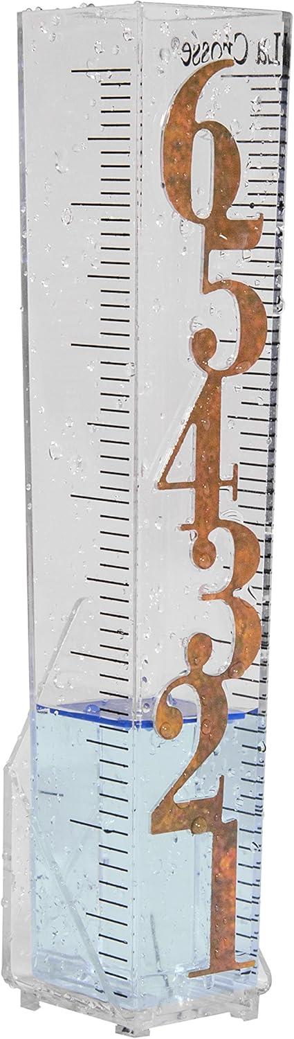LaCrosse 705-110 Easy Read 6-Inch Patina Rain Gauge, Clear