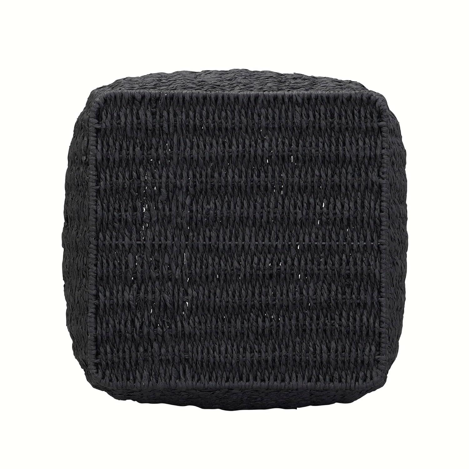 Household Essentials Basket with Handles Seagrass: Handwoven Round Storage, Brown Decorative Wicker, 14" Height