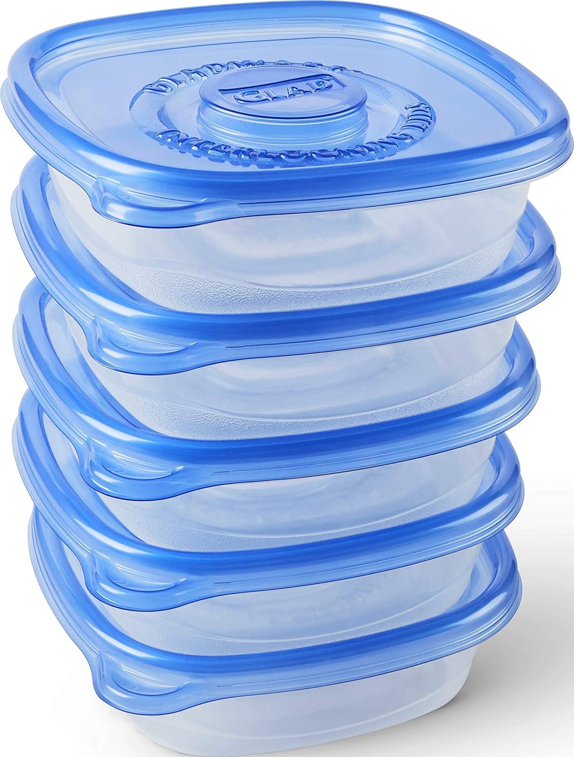 Glad Medium Square Food Storage Containers, (25 Oz) -5 Count, Standard