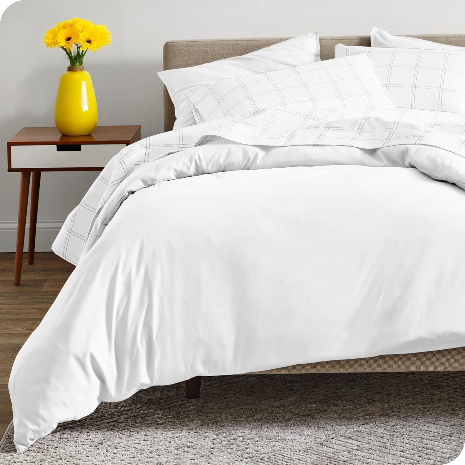 Bare Home 400 Thread Count Organic Cotton Sateen Duvet Cover Set