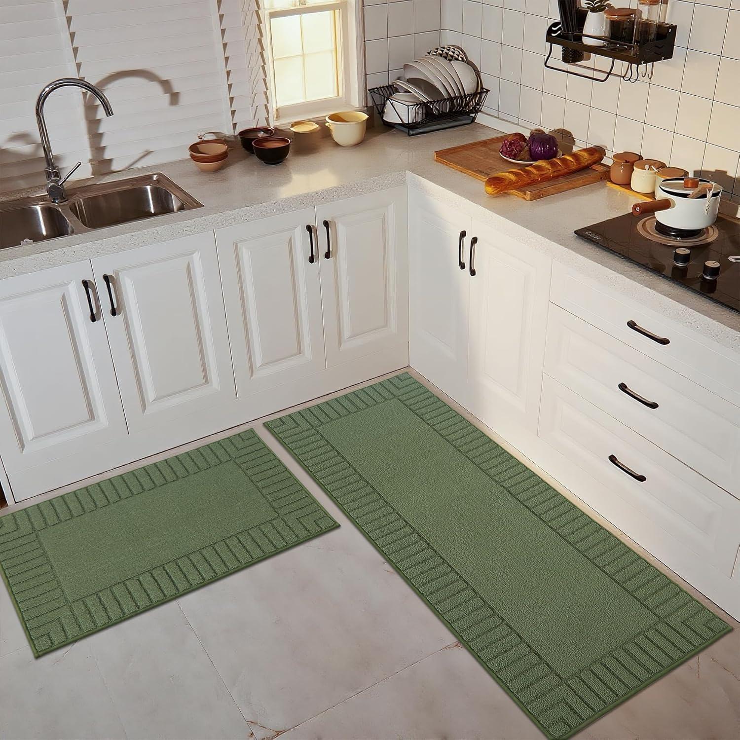 Hokku Designs Machine Washable Non-Skid Kitchen Mat 2 Pieces