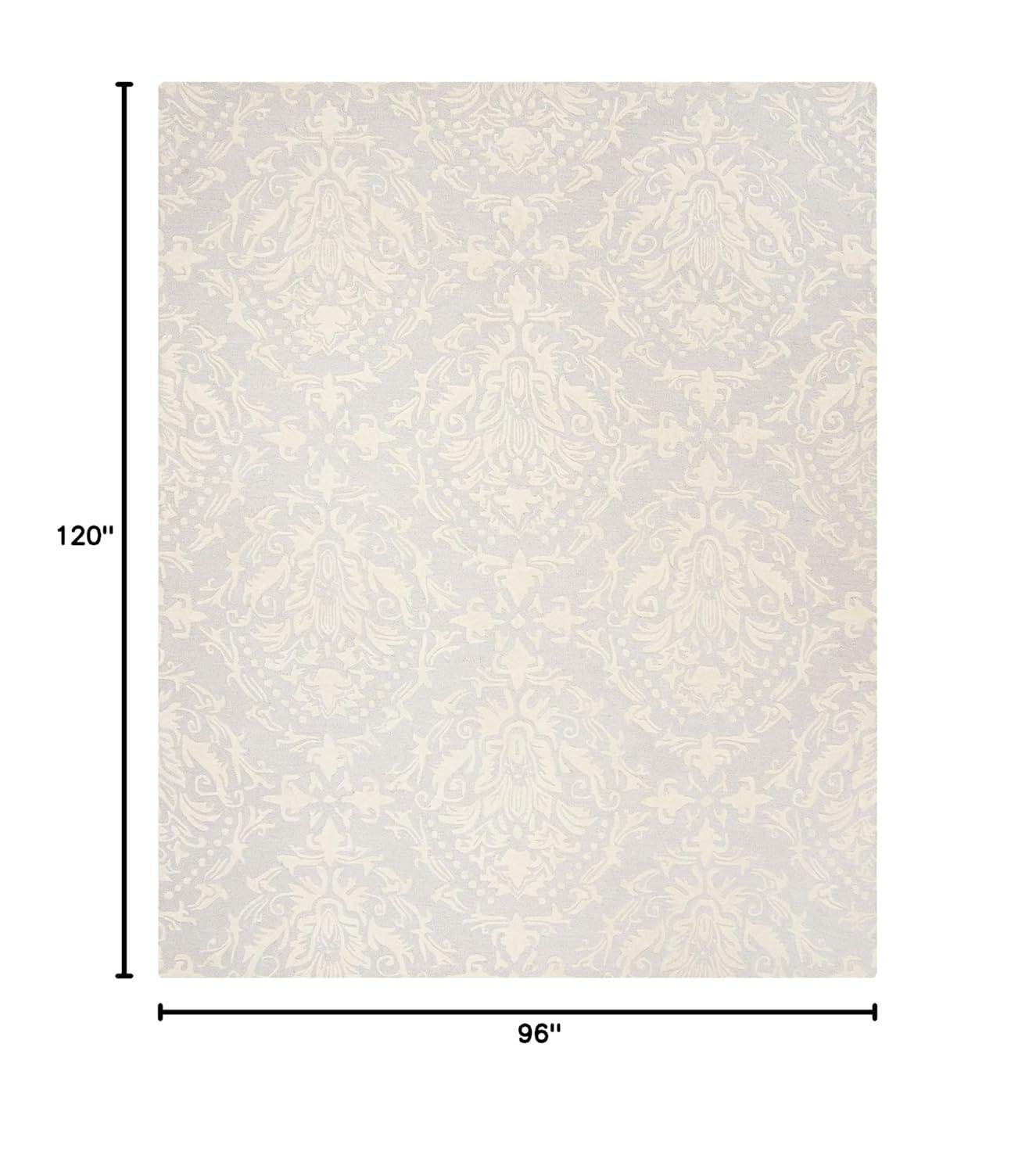 SAFAVIEH Blossom Kestrel Damask Wool Area Rug, Blue/Ivory, 8' x 10'